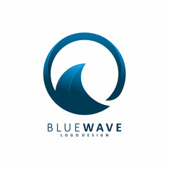 Obraz premium circle blue wave logo design