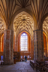 Fototapeta na wymiar Interior of St Catherine Church in Gdansk, Poland