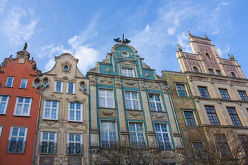 Fototapeta na wymiar Nice houses in Old Town in Gdansk, Poland