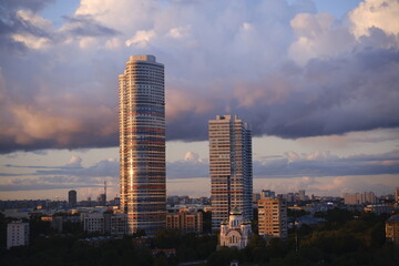 Fototapeta premium Москва, ВДНХ, Триколор высотки