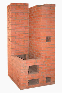 Wood-fired heating and cooking oven made of bricks