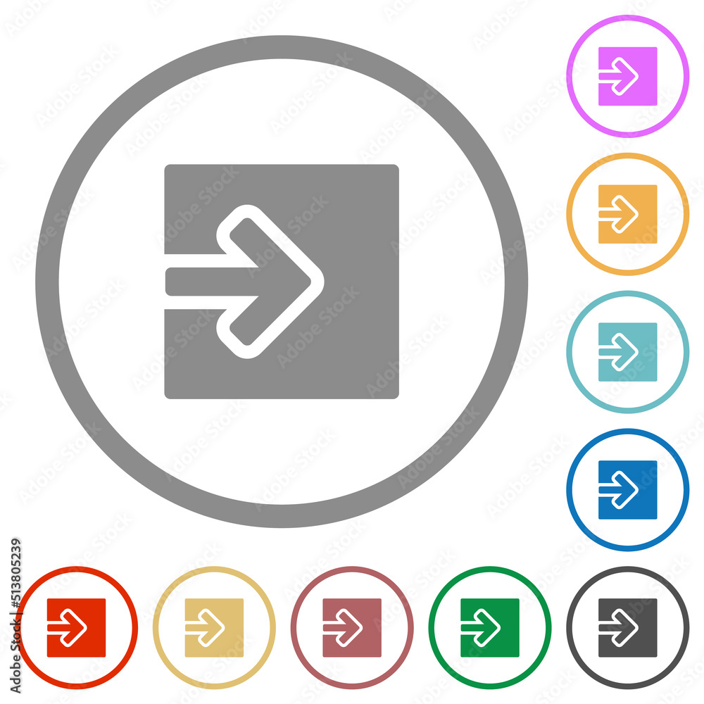 Poster import object solid flat icons with outlines