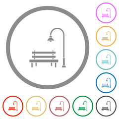 Park flat icons with outlines