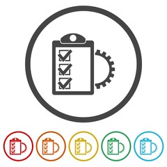 Fototapeta premium Project Management icons in color circle buttons