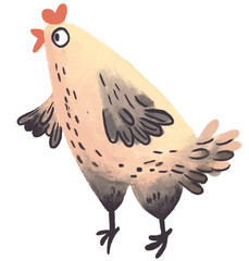 Curious chicken illustration