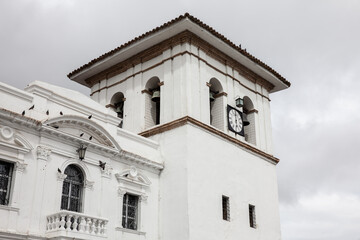 Fototapeta na wymiar The famous Clock Tower at Popayan city center in Colombia