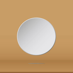 brown background with white circle