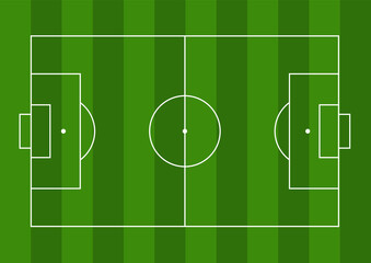 Top view of soccer field or football pitch, Vector illustration.