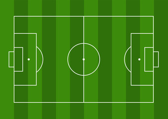 Top view of soccer field or football pitch, Vector illustration.
