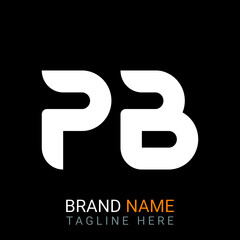 Pb Letter Logo design. black background.