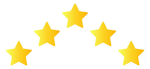 Five star rating icon design with isolated background