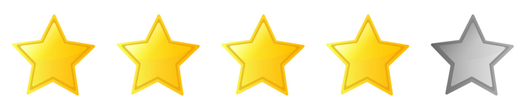 Five star gold icon with isolated background