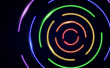 Rainbow colors neon laser swirl