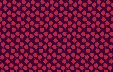 Hand Drawn Abstract Ditsy Flowers Repeating Vector Pattern Background