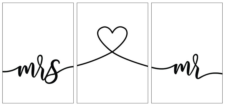 mr and mrs poster design for room wall decoration and wedding card.