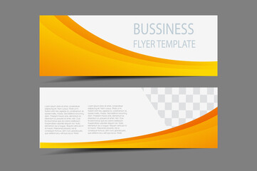 Fototapeta premium Modern orange business card template with abstract geometric pattern decoration