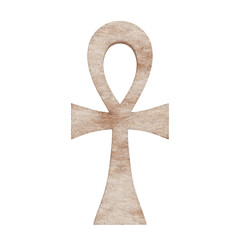 Stone Egyptian Cross Ankh Key of Life. 3d Rendering