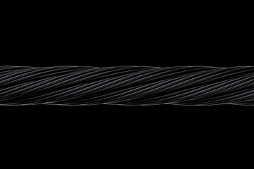Steel Wire Rope Cable extreme closeup. 3d Rendering