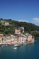 Fototapeta na wymiar The panorama of seaside in Portofino, Italy 
