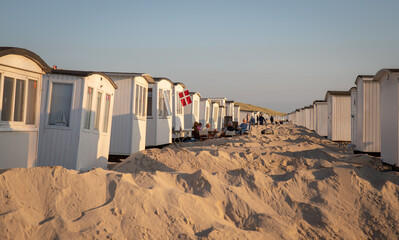 Naklejka premium The beautiful Danish bathhouses in Løkken, Denmark