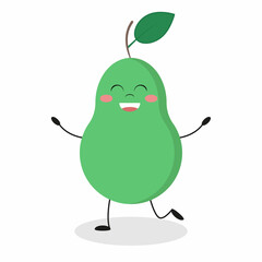 Cute apple, cartoon. Vector illustration.