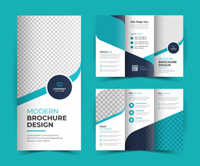 Creative corporate trifold brochure or Professional brochure, flyer, poster, cover, annual report, vector design. Simple and minimalist promotion layout template
