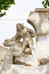 The statue of the naked female at the Ain El Fouara fountain in Setif city, Algeria.