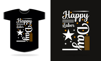 Labor day typography t-shirt design template