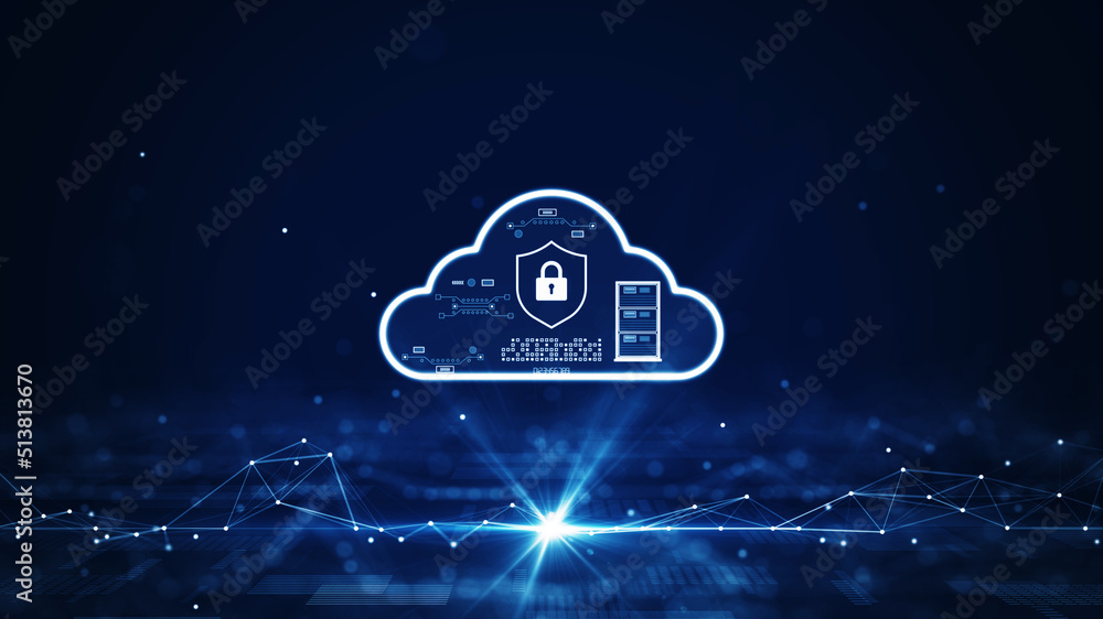 Aufkleber cloud and edge computing technology concept. there is a prominent large cloud icon in the center wit