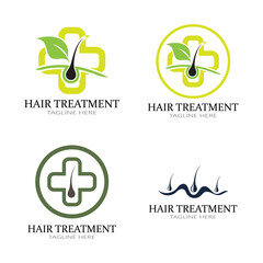 Hair treatment logo removal logo vector image design illustration