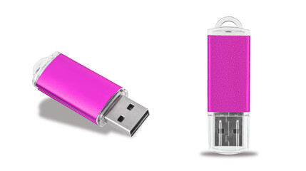 USB flash drive, flash memory, on a white background