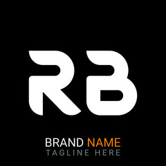 Rb Letter Logo design. black background.