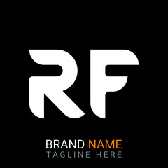 Rf Letter Logo design. black background.