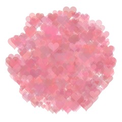 Pink abstract hearts, random background.	