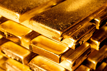 stacked gold bars, gold reserves, stocks