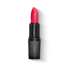 Fototapeta premium Red lipstick 3d illustration of a beautiful illustration. Isolated realistic lipstick on white background