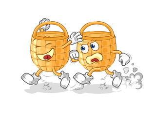 basket play chase cartoon. cartoon mascot vector