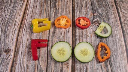 vegetables on the table, pepper, cucumber, good food