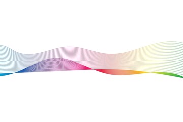 Rainbow waves on the white background. Vector illustration.