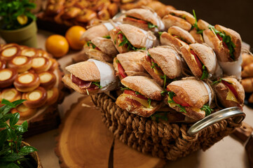 Panini with bacon and arugula and tomatoes with cheese