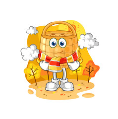 Obraz na płótnie Canvas basket in the autumn. cartoon mascot vector