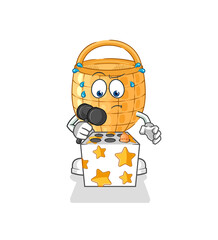 basket play whack a mole mascot. cartoon vector