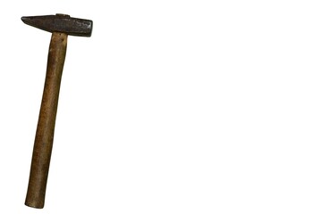 old hammer isolated on white background