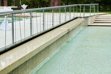 artificial decorative waterfall in architecture design