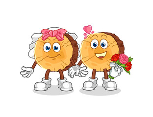 round log wedding cartoon. cartoon mascot vector