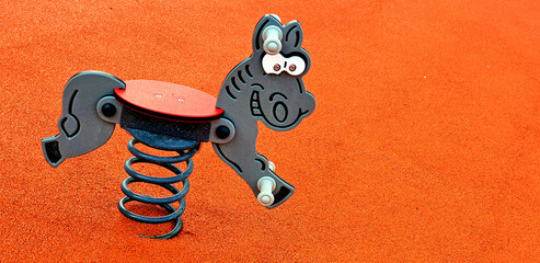 red playground in the park