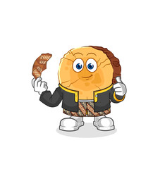 round log Javanese character. cartoon mascot vector