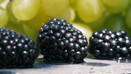 Fresh and juicy bramble in closeup