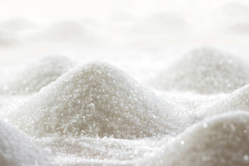 Refined sugar. Shape of sugar hills close up