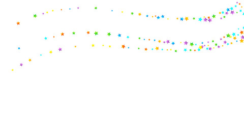 Rainbow Festive Confetti. Carnival Star Falling.